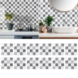 Maxbell 12Pcs Wall Tile Sticker for Kitchen and Bathroom Modern Home Decor Wallpaper Gray