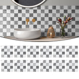Maxbell 12Pcs Wall Tile Sticker for Kitchen and Bathroom Modern Home Decor Wallpaper Gray