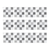 Maxbell 12Pcs Wall Tile Sticker for Kitchen and Bathroom Modern Home Decor Wallpaper Gray