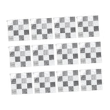 Maxbell 12Pcs Wall Tile Sticker for Kitchen and Bathroom Modern Home Decor Wallpaper Gray