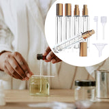 Maxbell 5 Pieces Glass Perfume Bottles 10ml for Men & Women Compact Perfume Atomizer Gold