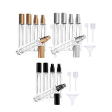 Maxbell 5 Pieces Glass Perfume Bottles 10ml for Men & Women Compact Perfume Atomizer Gold