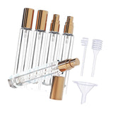 Maxbell 5 Pieces Glass Perfume Bottles 10ml for Men & Women Compact Perfume Atomizer Gold