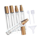 Maxbell 5 Pieces Glass Perfume Bottles 10ml for Men & Women Compact Perfume Atomizer Gold