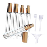 Maxbell 5 Pieces Glass Perfume Bottles 10ml for Men & Women Compact Perfume Atomizer Gold