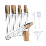 Maxbell 5 Pieces Glass Perfume Bottles 10ml for Men & Women Compact Perfume Atomizer Gold