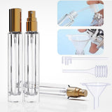Maxbell 5 Pieces Glass Perfume Bottles 10ml for Men & Women Compact Perfume Atomizer Gold