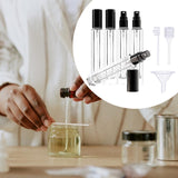 Maxbell 5 Pieces Glass Perfume Bottles 10ml for Men & Women Compact Perfume Atomizer Black
