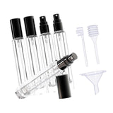 Maxbell 5 Pieces Glass Perfume Bottles 10ml for Men & Women Compact Perfume Atomizer Black