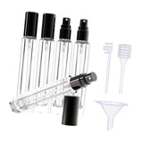Maxbell 5 Pieces Glass Perfume Bottles 10ml for Men & Women Compact Perfume Atomizer Black