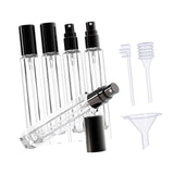 Maxbell 5 Pieces Glass Perfume Bottles 10ml for Men & Women Compact Perfume Atomizer Black