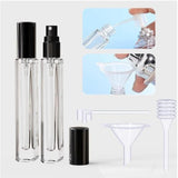 Maxbell 5 Pieces Glass Perfume Bottles 10ml for Men & Women Compact Perfume Atomizer Black