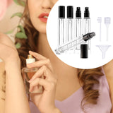 Maxbell 5 Pieces Glass Perfume Bottles 10ml for Men & Women Compact Perfume Atomizer Black