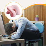 Maxbell Desk Napping Pillow Headrest Portable Face Down Pillow for Car Travel School Pink