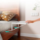 Maxbell Bed Bedside Shelf Clip on Decor Accessories NightStand for Dorm Bedroom Home White