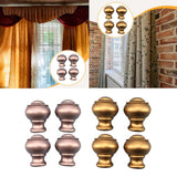 Maxbell 4 Pieces Curtain Rod Finials Drape Rod Finals Heads for Indoor Bedroom Hotel Rose Gold