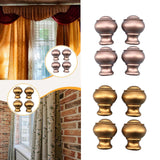 Maxbell 4 Pieces Curtain Rod Finials Drape Rod Finals Heads for Indoor Bedroom Hotel Rose Gold