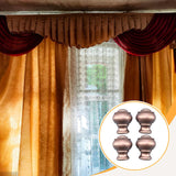 Maxbell 4 Pieces Curtain Rod Finials Drape Rod Finals Heads for Indoor Bedroom Hotel Rose Gold