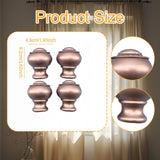 Maxbell 4 Pieces Curtain Rod Finials Drape Rod Finals Heads for Indoor Bedroom Hotel Rose Gold
