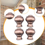 Maxbell 4 Pieces Curtain Rod Finials Drape Rod Finals Heads for Indoor Bedroom Hotel Rose Gold