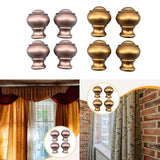 Maxbell 4 Pieces Curtain Rod Finials Drape Rod Finals Heads for Indoor Bedroom Hotel Rose Gold