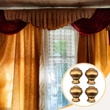 Maxbell 4 Pieces Curtain Rod Finials Drape Rod Finals Heads for Indoor Bedroom Hotel Gold