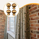 Maxbell 4 Pieces Curtain Rod Finials Drape Rod Finals Heads for Indoor Bedroom Hotel Gold