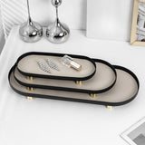 Maxbell Decorative Tray Vintage Metal Coffee Table Tray for Farmhouse Hotel Bathroom Beige