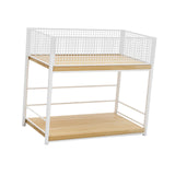 Maxbell Under Desk Organizer Rack Mesh Storage Shelf for Kids Room Dormitory Bedroom white