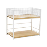 Maxbell Under Desk Organizer Rack Mesh Storage Shelf for Kids Room Dormitory Bedroom white