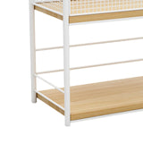 Maxbell Under Desk Organizer Rack Mesh Storage Shelf for Kids Room Dormitory Bedroom white
