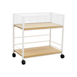 Maxbell Under Desk Organizer Rack Mesh Storage Shelf for Kids Room Dormitory Bedroom white with wheel