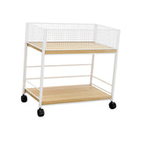 Maxbell Under Desk Organizer Rack Mesh Storage Shelf for Kids Room Dormitory Bedroom white with wheel