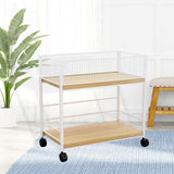 Maxbell Under Desk Organizer Rack Mesh Storage Shelf for Kids Room Dormitory Bedroom white with wheel