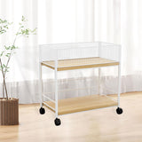 Maxbell Under Desk Organizer Rack Mesh Storage Shelf for Kids Room Dormitory Bedroom white with wheel