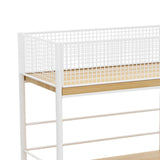 Maxbell Under Desk Organizer Rack Mesh Storage Shelf for Kids Room Dormitory Bedroom white with wheel