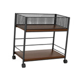 Maxbell Under Desk Organizer Rack Mesh Storage Shelf for Kids Room Dormitory Bedroom black with wheel