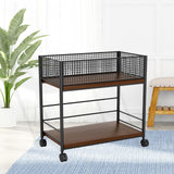 Maxbell Under Desk Organizer Rack Mesh Storage Shelf for Kids Room Dormitory Bedroom black with wheel