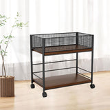 Maxbell Under Desk Organizer Rack Mesh Storage Shelf for Kids Room Dormitory Bedroom black with wheel