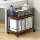 Maxbell Under Desk Organizer Rack Mesh Storage Shelf for Kids Room Dormitory Bedroom black with wheel