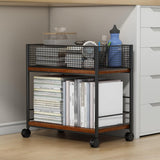 Maxbell Under Desk Organizer Rack Mesh Storage Shelf for Kids Room Dormitory Bedroom black with wheel