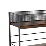 Maxbell Under Desk Organizer Rack Mesh Storage Shelf for Kids Room Dormitory Bedroom black with wheel