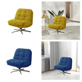 Maxbell Armless Office Chair Crossleg Swivel Chair for Living Room  Yellow