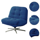 Maxbell Armless Office Chair Crossleg Swivel Chair for Living Room  Blue