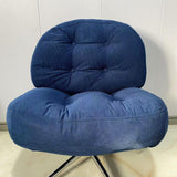 Maxbell Armless Office Chair Crossleg Swivel Chair for Living Room  Blue