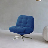 Maxbell Armless Office Chair Crossleg Swivel Chair for Living Room  Blue