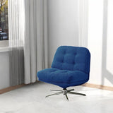 Maxbell Armless Office Chair Crossleg Swivel Chair for Living Room  Blue