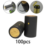 Maxbell 100 Pieces Wine Bottle Caps Bottle Sleeves for Home Use Kitchen Wine Cellars Black