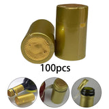 Maxbell 100 Pieces Wine Bottle Caps Bottle Sleeves for Home Use Kitchen Wine Cellars Gold