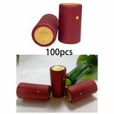 Maxbell 100 Pieces Wine Bottle Caps Bottle Sleeves for Home Use Kitchen Wine Cellars Red